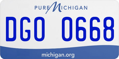 MI license plate DGO0668