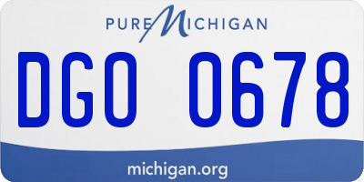 MI license plate DGO0678
