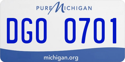 MI license plate DGO0701