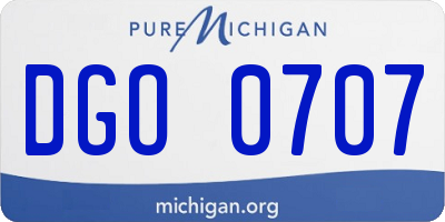 MI license plate DGO0707