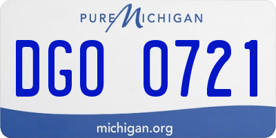 MI license plate DGO0721