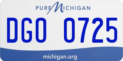 MI license plate DGO0725