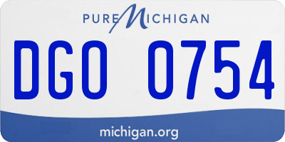 MI license plate DGO0754