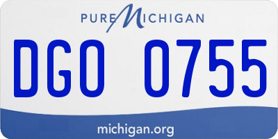 MI license plate DGO0755
