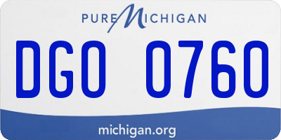 MI license plate DGO0760