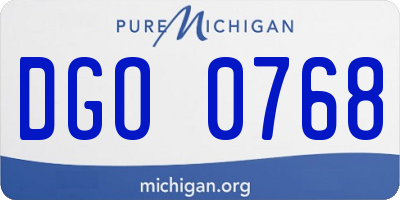 MI license plate DGO0768