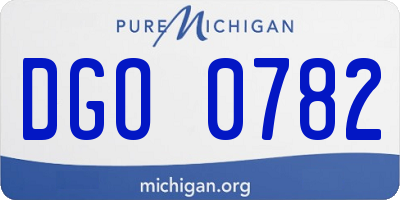 MI license plate DGO0782