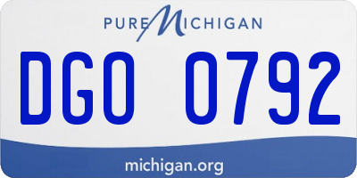 MI license plate DGO0792