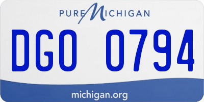 MI license plate DGO0794