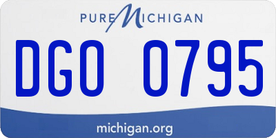 MI license plate DGO0795