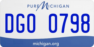 MI license plate DGO0798