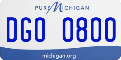 MI license plate DGO0800