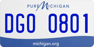 MI license plate DGO0801