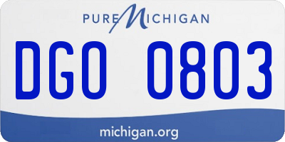 MI license plate DGO0803