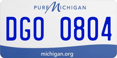 MI license plate DGO0804