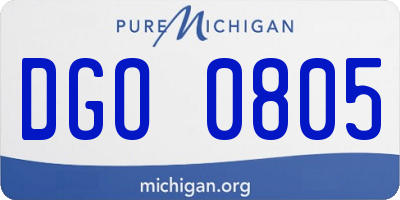 MI license plate DGO0805