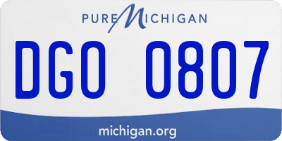 MI license plate DGO0807