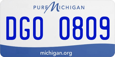 MI license plate DGO0809