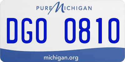 MI license plate DGO0810