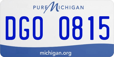 MI license plate DGO0815