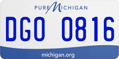 MI license plate DGO0816