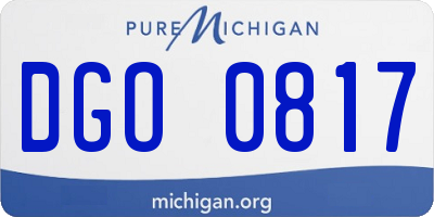 MI license plate DGO0817