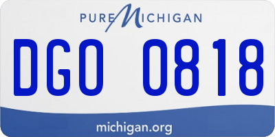 MI license plate DGO0818