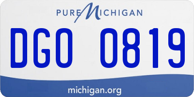 MI license plate DGO0819