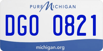 MI license plate DGO0821