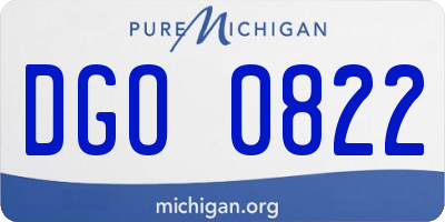 MI license plate DGO0822