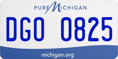 MI license plate DGO0825