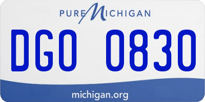 MI license plate DGO0830