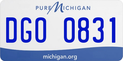 MI license plate DGO0831