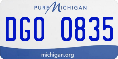 MI license plate DGO0835