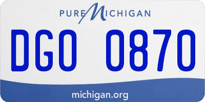 MI license plate DGO0870