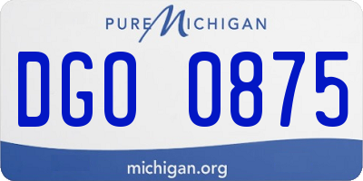 MI license plate DGO0875