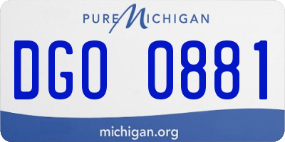 MI license plate DGO0881