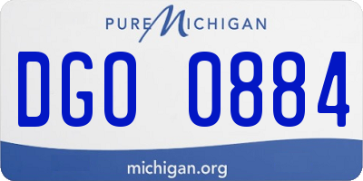 MI license plate DGO0884