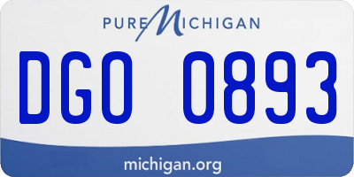 MI license plate DGO0893