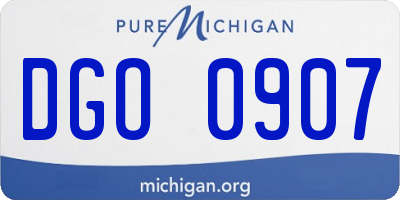 MI license plate DGO0907
