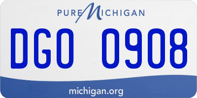 MI license plate DGO0908