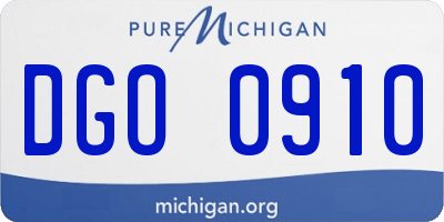 MI license plate DGO0910