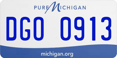 MI license plate DGO0913