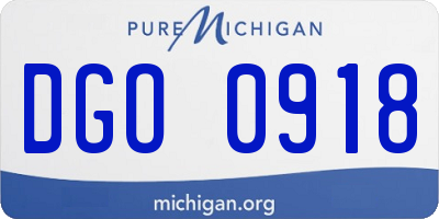 MI license plate DGO0918