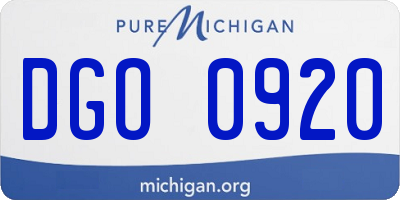 MI license plate DGO0920