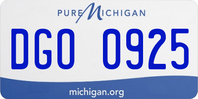 MI license plate DGO0925