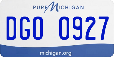 MI license plate DGO0927