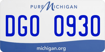 MI license plate DGO0930
