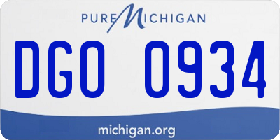 MI license plate DGO0934