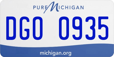 MI license plate DGO0935